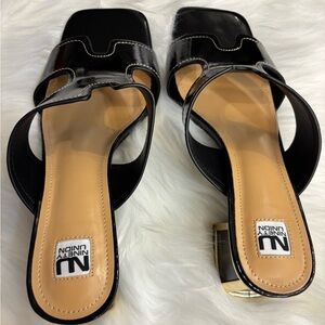 Ninety Union Black with gold trim Sandals